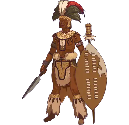 Illustration de Shaka Zulu, un e firure historiques africaine